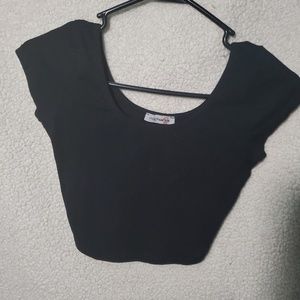 Plain black crop top